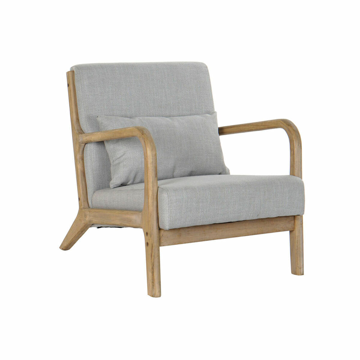 Sitz DKD Home Decor Grau natürlich Polyester Kautschukholz 65 x 83 x 74 cm 66 x 79 x 76 cm