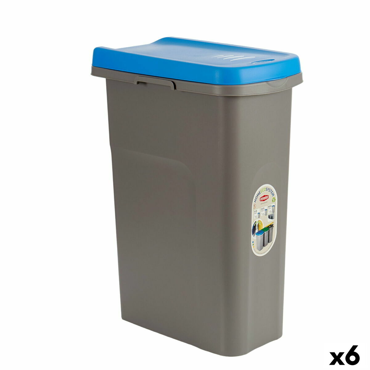 Papierkorb Stefanplast 70742 70742 Blau Grau Kunststoff 25 L (6 Stück)