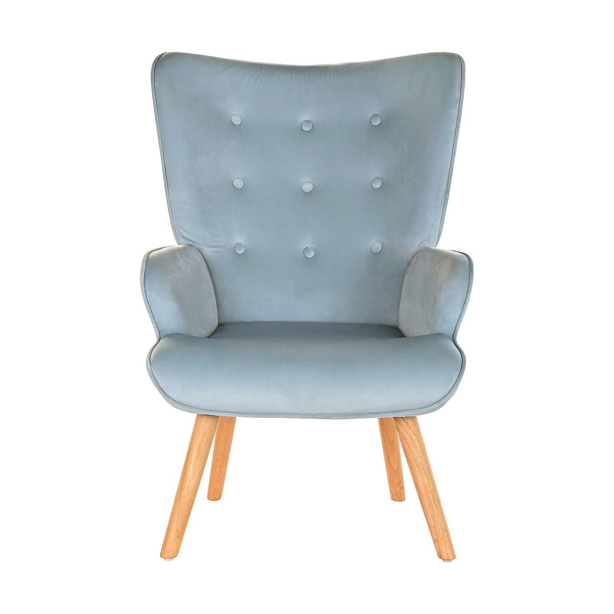 Sitz DKD Home Decor Himmelsblau natürlich Polyester Holz 67 x 75 x 96 cm