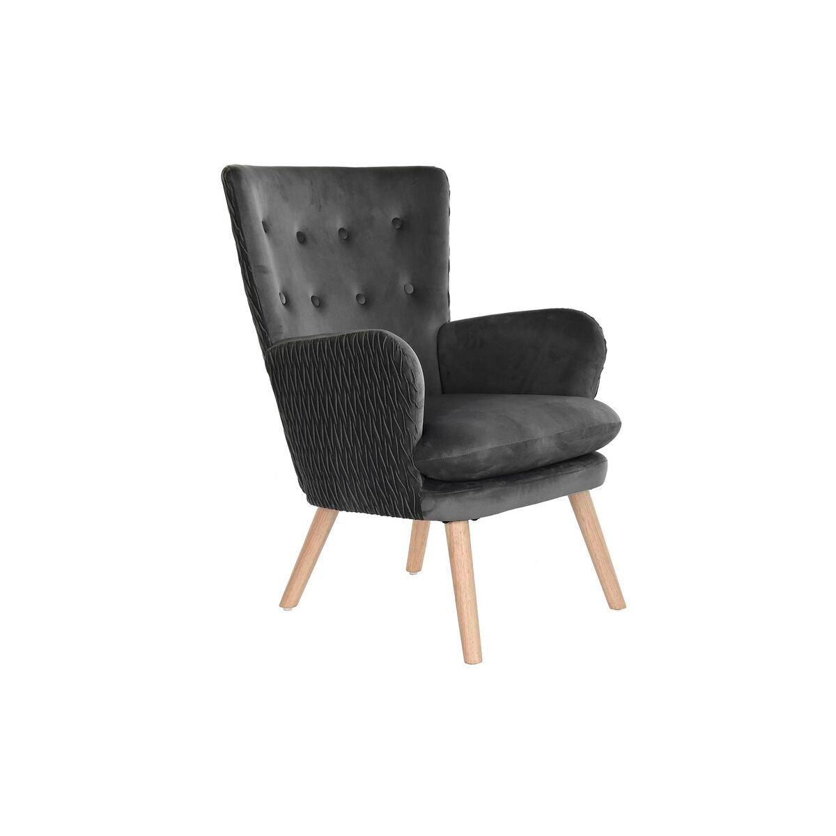 Sitz DKD Home Decor natürlich Dunkelgrau Polyester Holz 66 x 67 x 92 cm