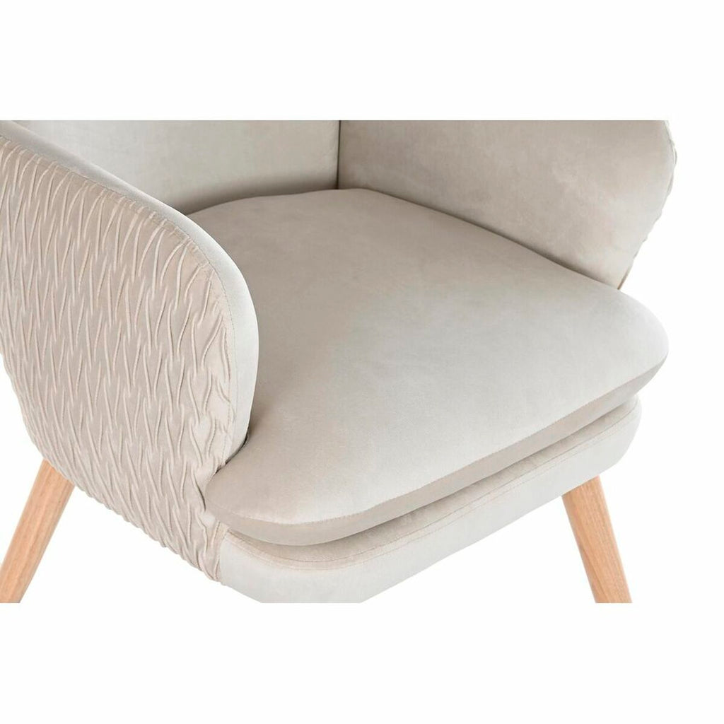 Sitz DKD Home Decor Beige natürlich Polyester Holz 67 x 70 x 95 cm