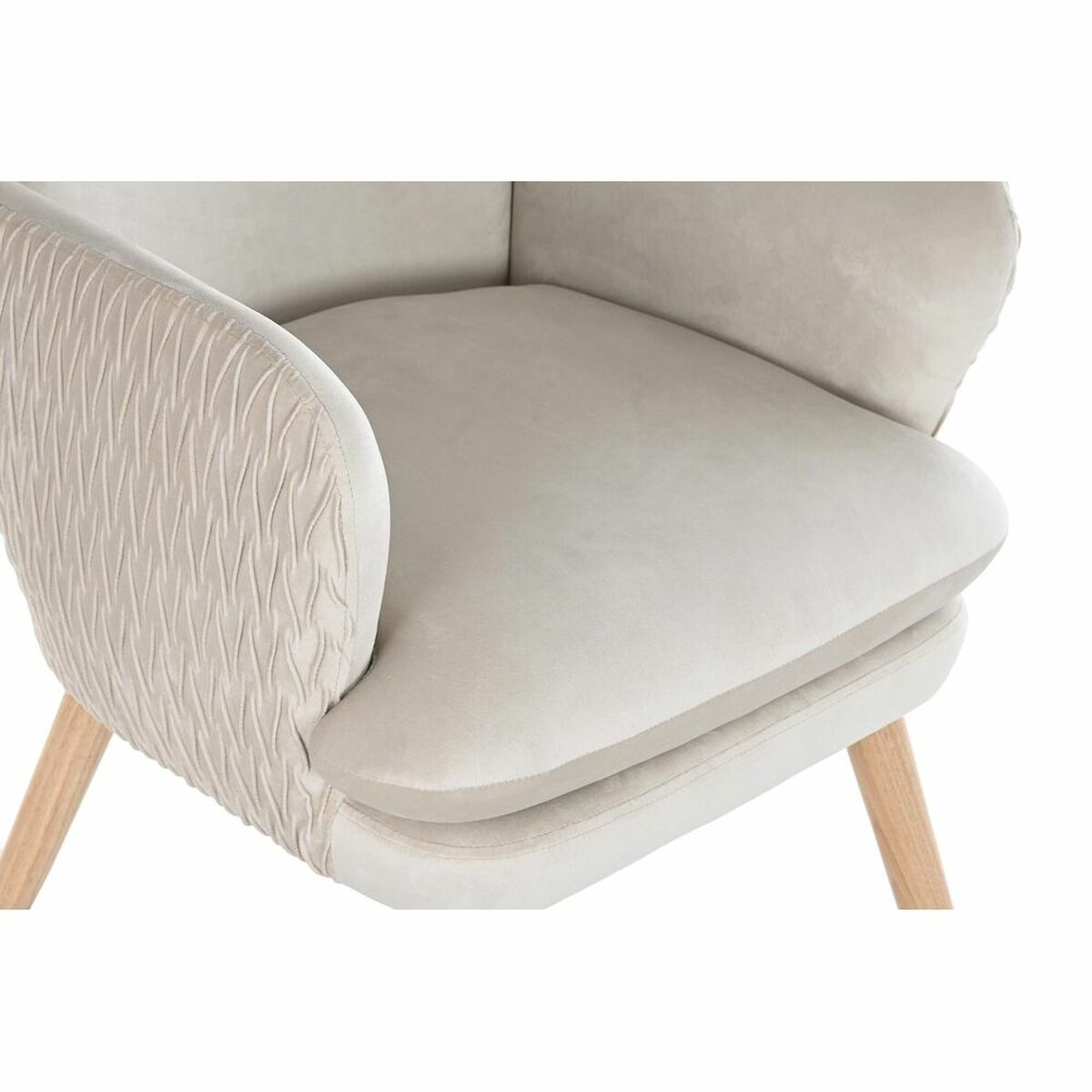 Sitz DKD Home Decor Beige natürlich Polyester Holz 67 x 70 x 95 cm