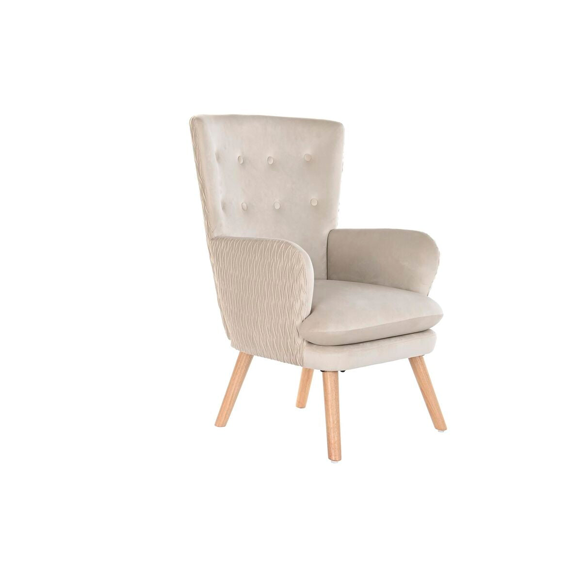 Sitz DKD Home Decor Beige natürlich Polyester Holz 67 x 70 x 95 cm