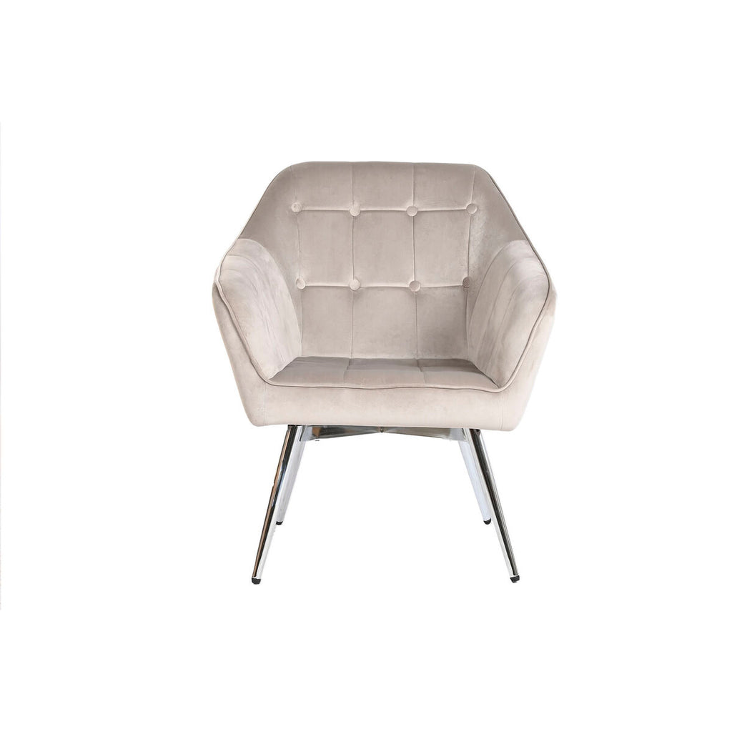 Sitz Home ESPRIT Grau Creme Gold Silberfarben Polyester Metall 74 x 74 x 90 cm 74 x 67 x 90 cm