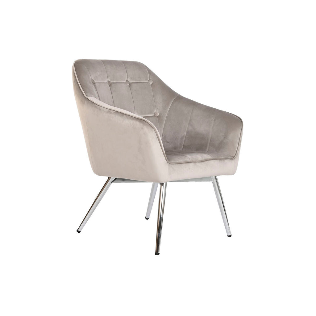 Sitz Home ESPRIT Grau Creme Gold Silberfarben Polyester Metall 74 x 74 x 90 cm 74 x 67 x 90 cm