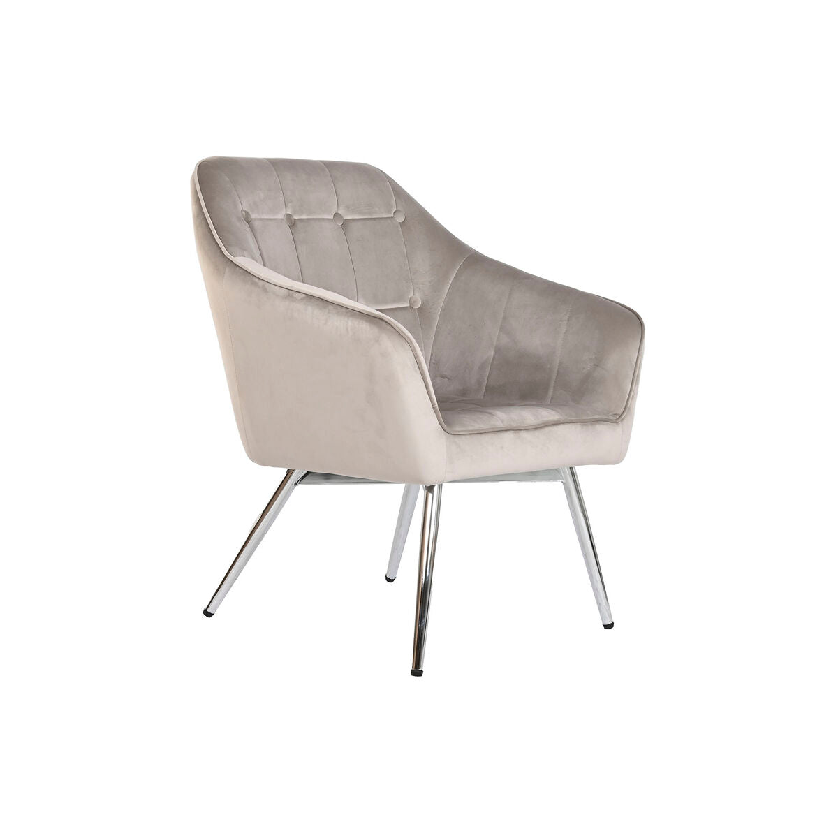 Sitz Home ESPRIT Grau Creme Gold Silberfarben Polyester Metall 74 x 74 x 90 cm 74 x 67 x 90 cm