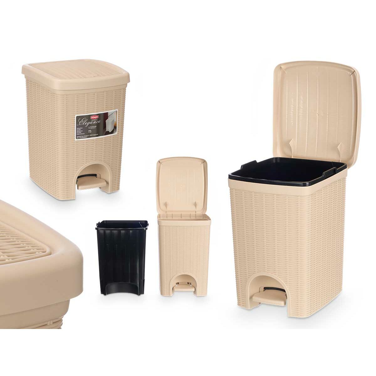 Papierkorb Stefanplast 30796 Beige Kunststoff 20 L (6 Stück)