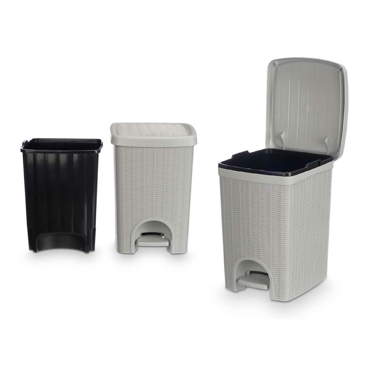 Papierkorb Stefanplast 30798 Hellgrau Kunststoff 20 L (6 Stück)
